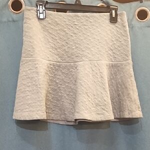 LOFT Cream Textured Mini Skirt